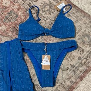 Blue Floral Bikini Set NWT